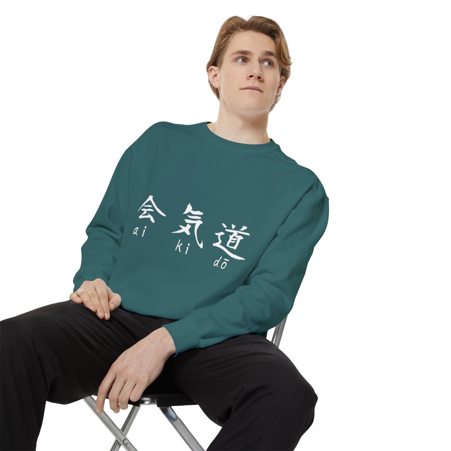 Aikido Kanjis Unisex Garment-Dyed Sweatshirt