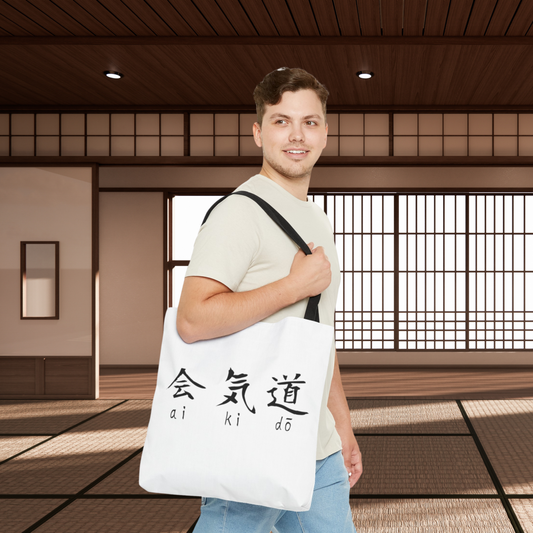 Aikido Kanjis White Tote Bag